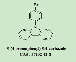 OLED Intermediates 9-(4-bromophenyl)-9h-Carbazole 57102-42-8 98% Purity White Solid Powder