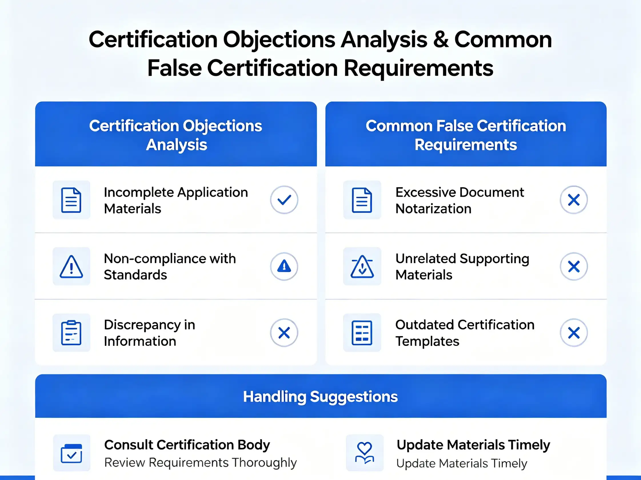 common false certification requirements certification objections analysis