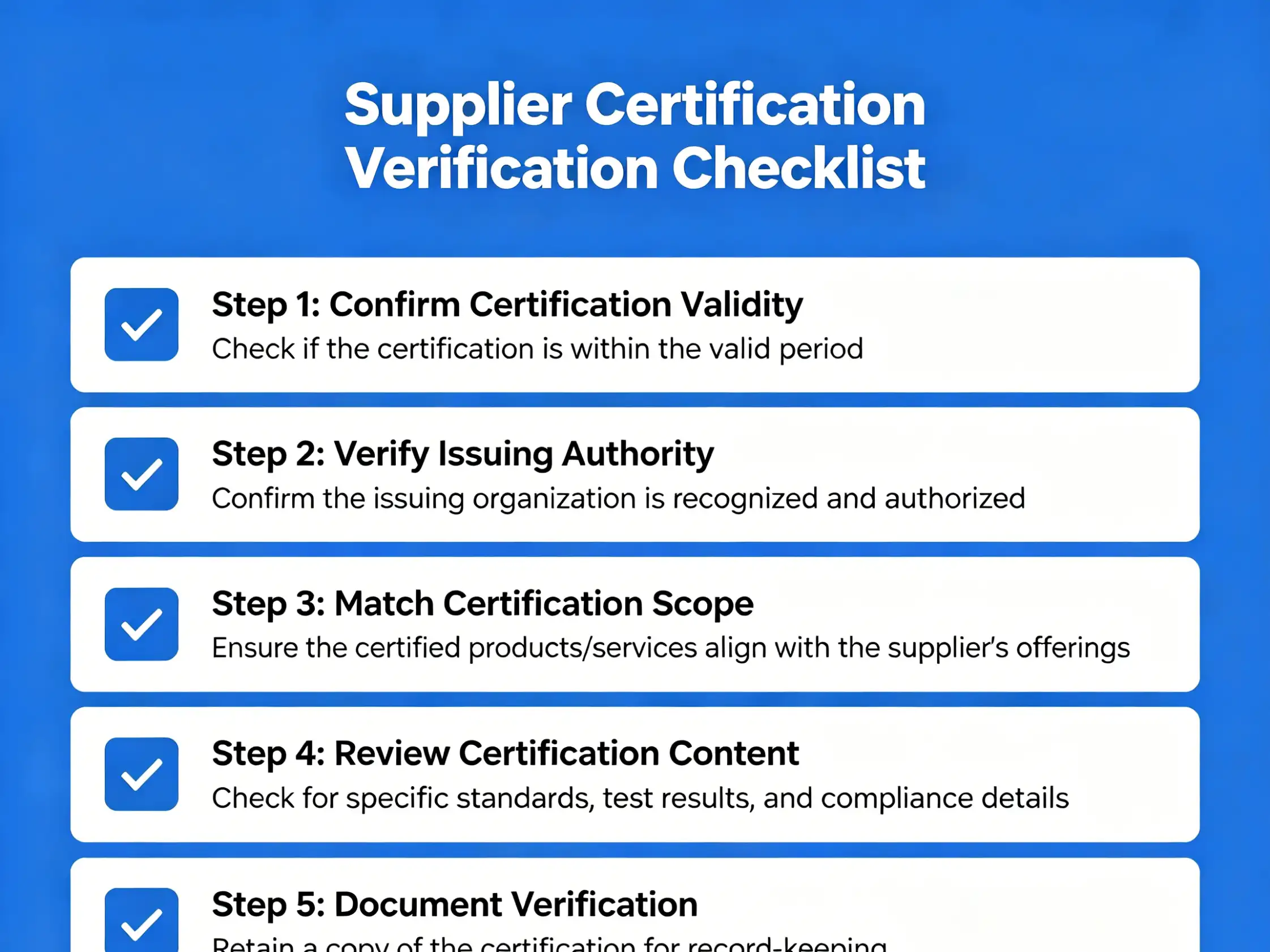 how to verify supplier certifications certification verification checklist