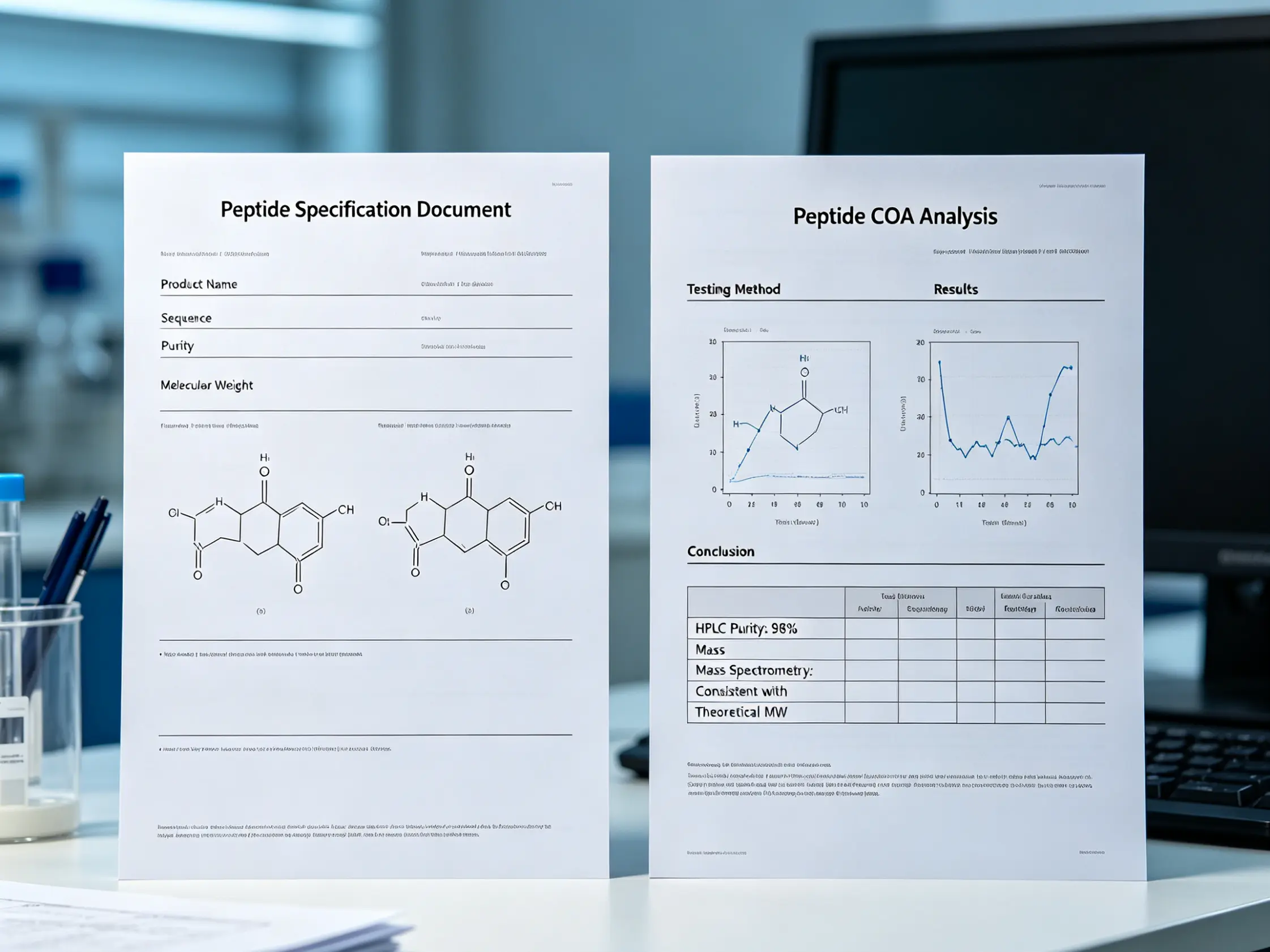 Peptide specification document review